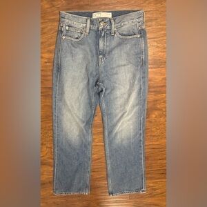 AYR The Empire Jeans Aquarius Wash Cropped Ankle Luxe Basics Straight Leg Sz 24